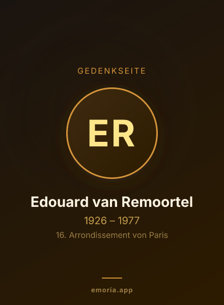 Gedenkportrait von Edouard van Remoortel