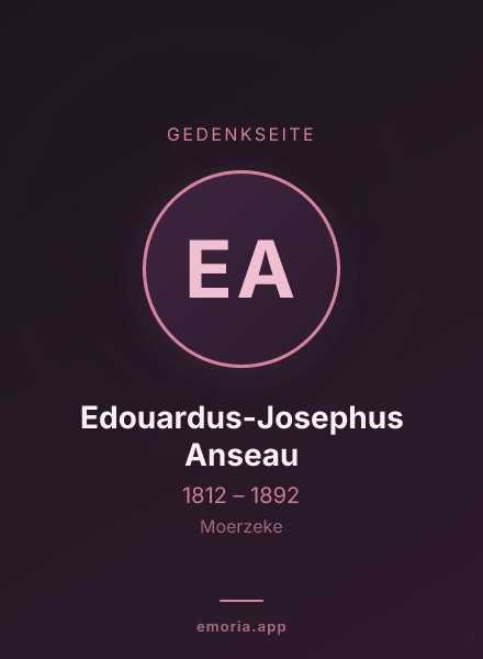 Gedenkportrait von Edouardus-Josephus Anseau