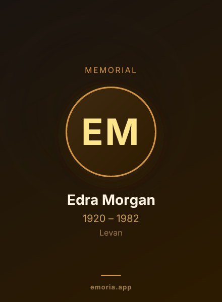 Memorial portrait of Edra Morgan