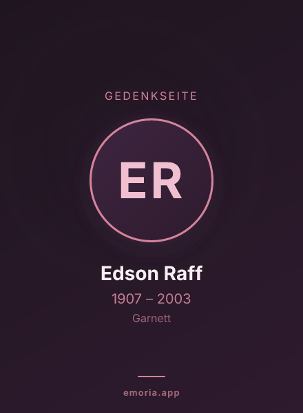 Gedenkportrait von Edson Raff