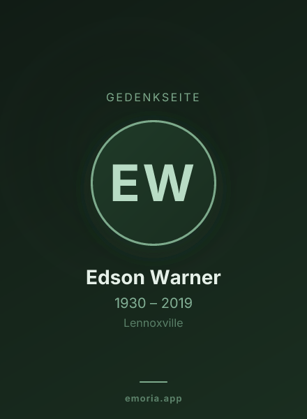 Gedenkportrait von Edson Warner