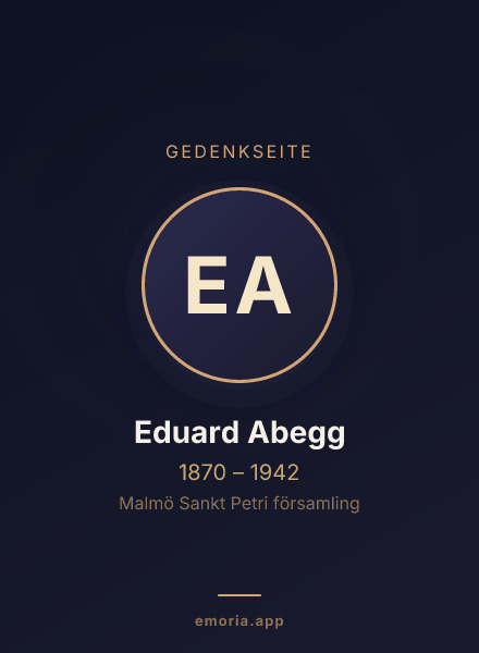 Gedenkportrait von Eduard Abegg