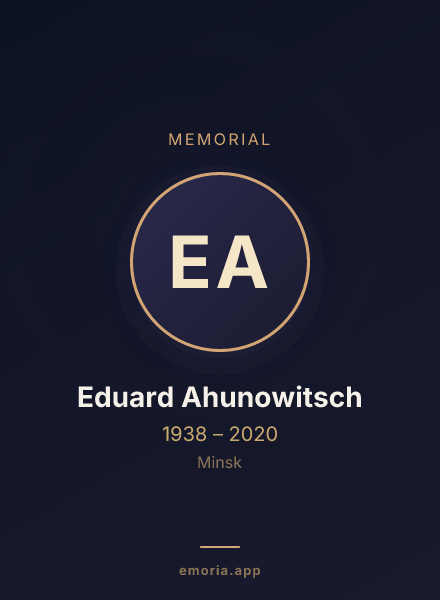 Memorial portrait of Eduard Ahunowitsch