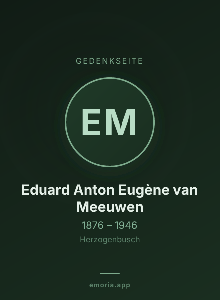 Gedenkportrait von Eduard Anton Eugène van Meeuwen