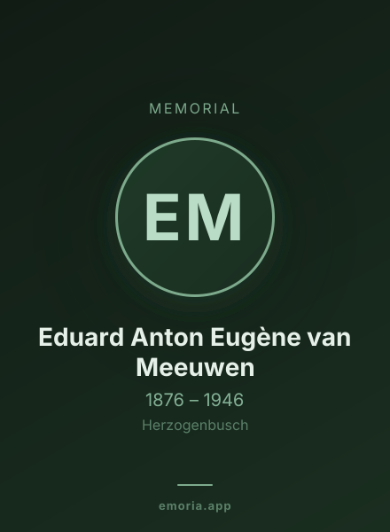 Memorial portrait of Eduard Anton Eugène van Meeuwen