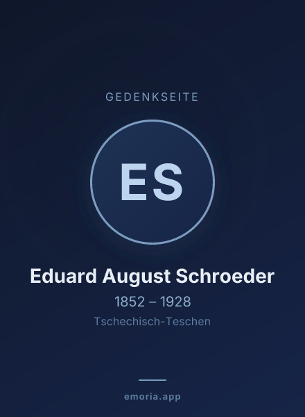 Gedenkportrait von Eduard August Schroeder