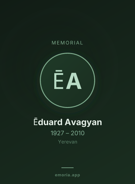 Memorial portrait of Ēduard Avagyan
