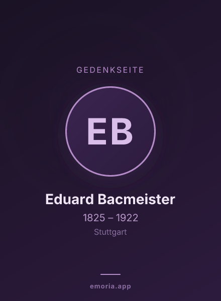 Gedenkportrait von Eduard Bacmeister