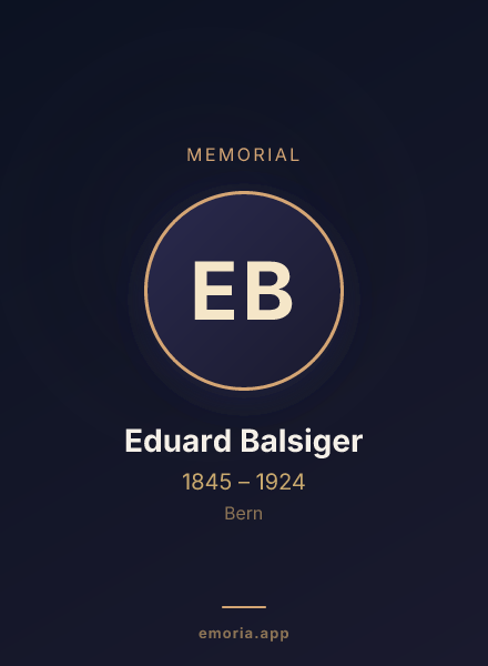 Memorial portrait of Eduard Balsiger