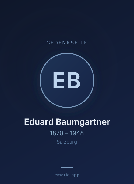Gedenkportrait von Eduard Baumgartner