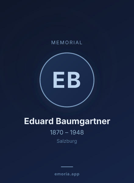 Memorial portrait of Eduard Baumgartner
