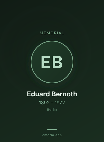 Memorial portrait of Eduard Bernoth