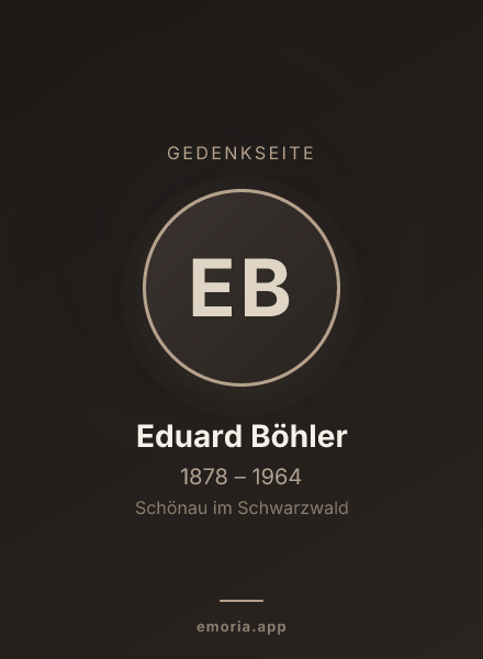 Gedenkportrait von Eduard Böhler