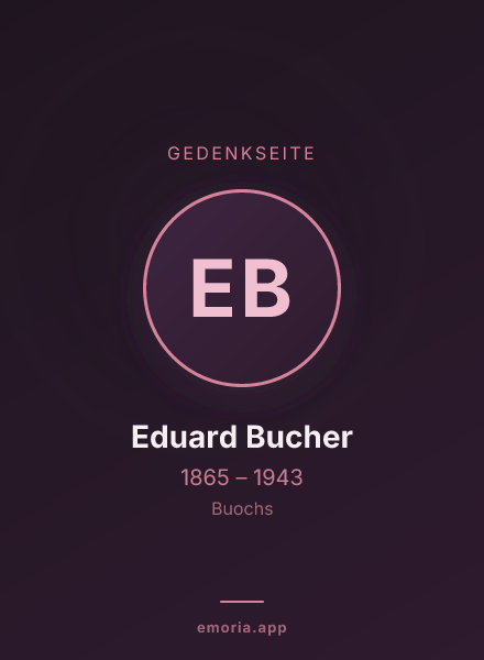 Gedenkportrait von Eduard Bucher