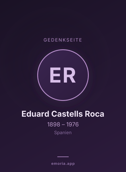 Gedenkportrait von Eduard Castells Roca