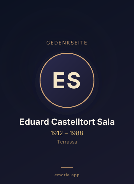 Gedenkportrait von Eduard Castelltort Sala