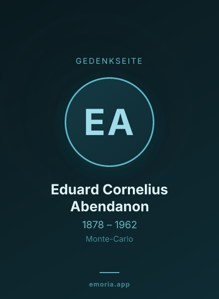 Gedenkportrait von Eduard Cornelius Abendanon