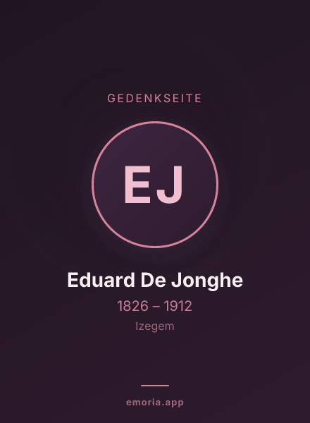 Gedenkportrait von Eduard De Jonghe