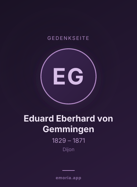 Gedenkportrait von Eduard Eberhard von Gemmingen