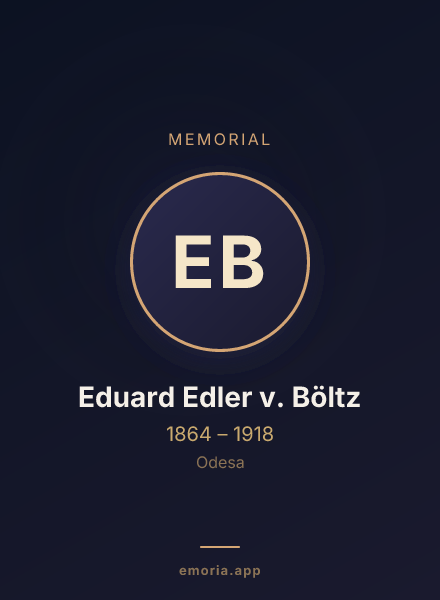Memorial portrait of Eduard Edler v. Böltz