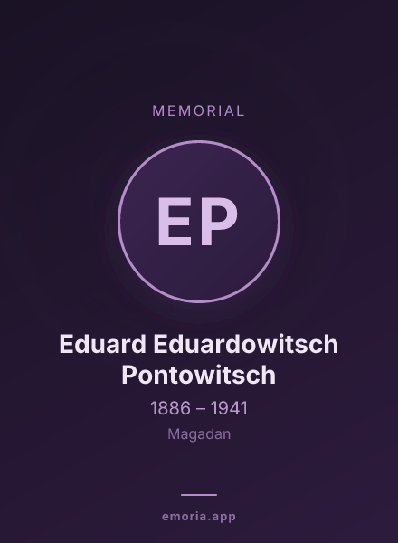 Memorial portrait of Eduard Eduardowitsch Pontowitsch