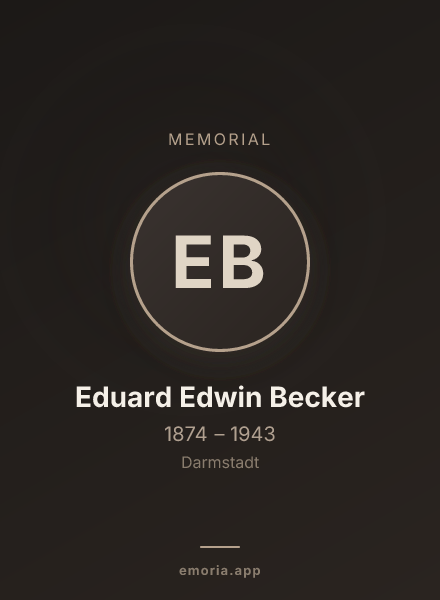Memorial portrait of Eduard Edwin Becker