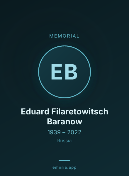 Memorial portrait of Eduard Filaretowitsch Baranow