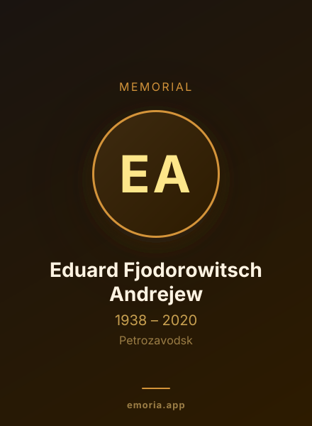 Memorial portrait of Eduard Fjodorowitsch Andrejew