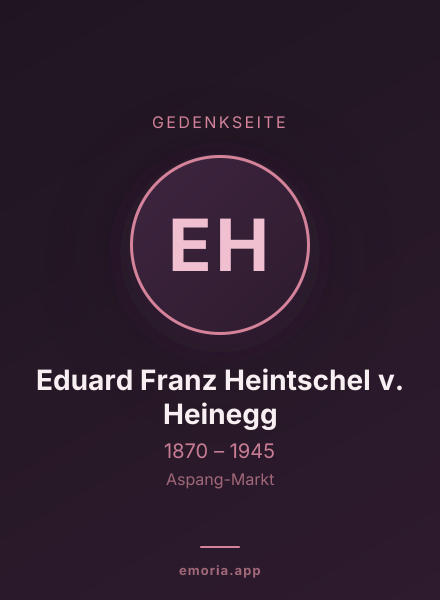 Gedenkportrait von Eduard Franz Heintschel v. Heinegg