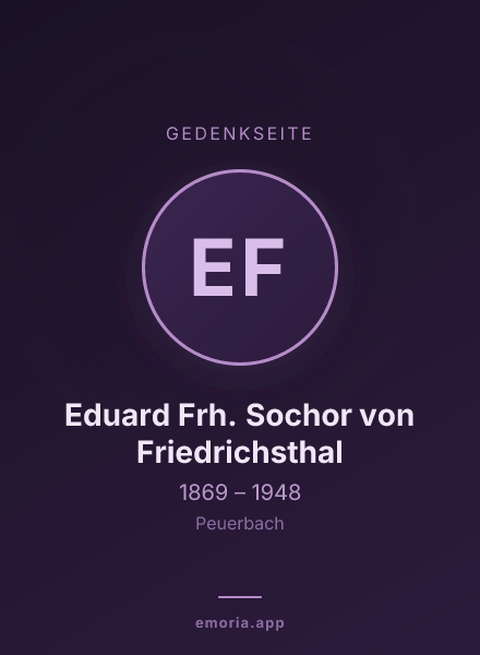 Gedenkportrait von Eduard Frh. Sochor von Friedrichsthal