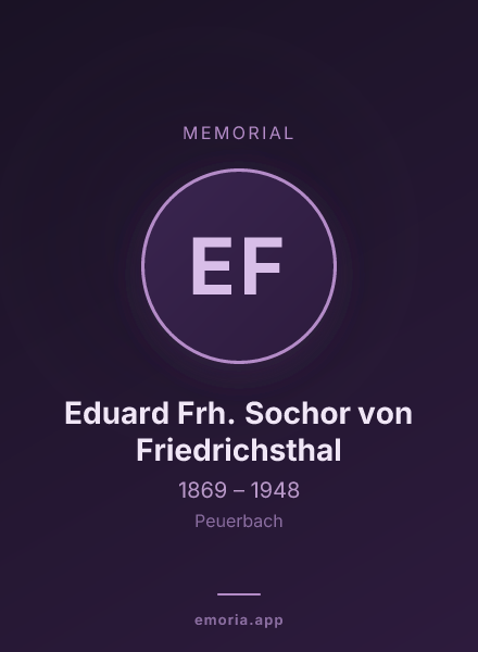 Memorial portrait of Eduard Frh. Sochor von Friedrichsthal