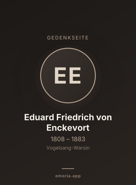 Gedenkportrait von Eduard Friedrich von Enckevort