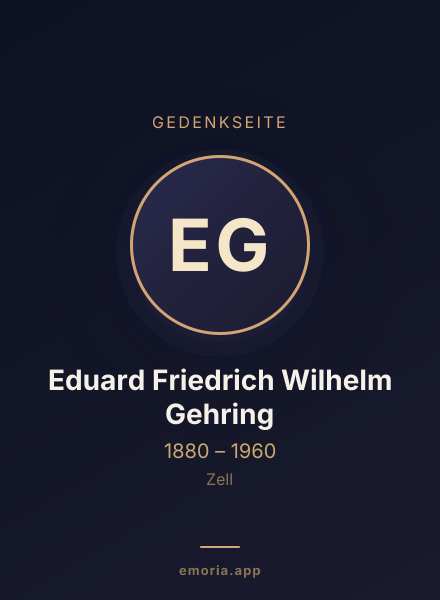 Gedenkportrait von Eduard Friedrich Wilhelm Gehring