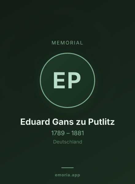 Memorial portrait of Eduard Gans zu Putlitz