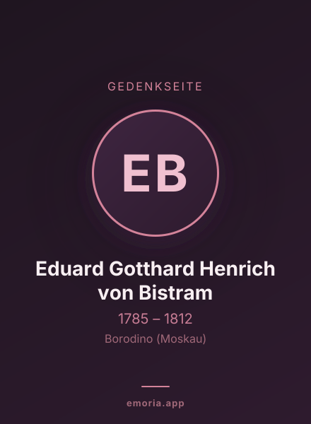 Gedenkportrait von Eduard Gotthard Henrich von Bistram