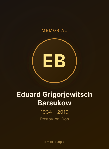 Memorial portrait of Eduard Grigorjewitsch Barsukow