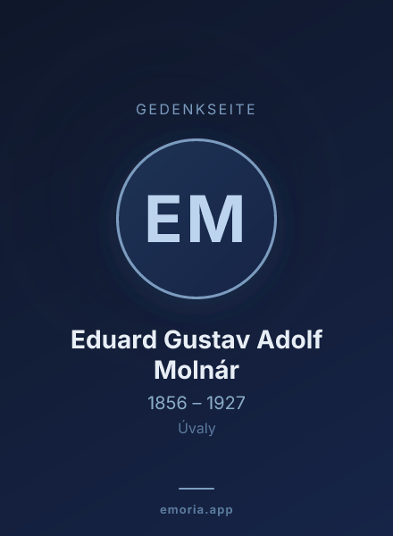 Gedenkportrait von Eduard Gustav Adolf Molnár