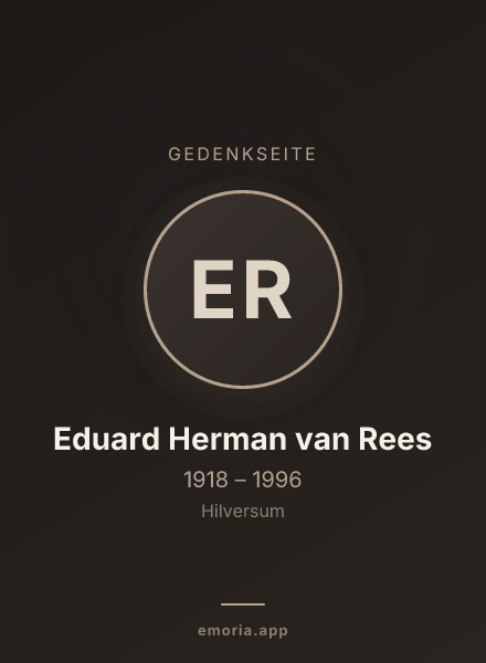 Gedenkportrait von Eduard Herman van Rees