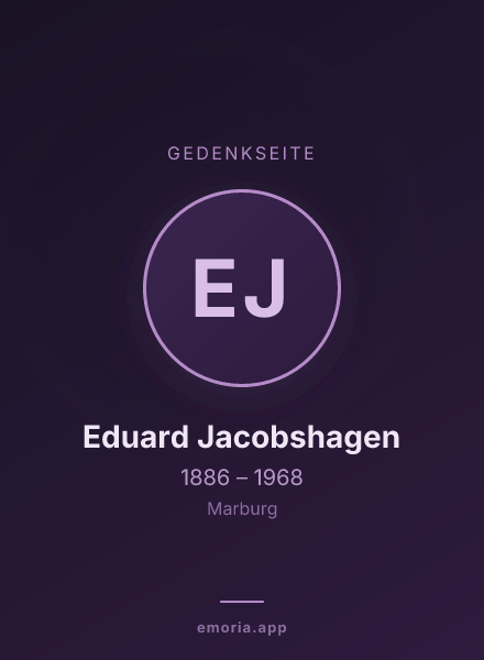 Gedenkportrait von Eduard Jacobshagen