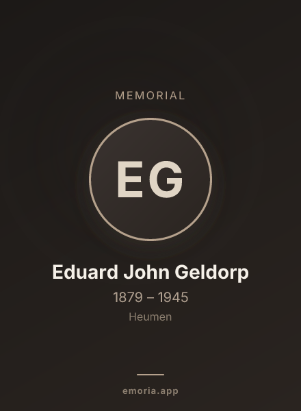 Memorial portrait of Eduard John Geldorp