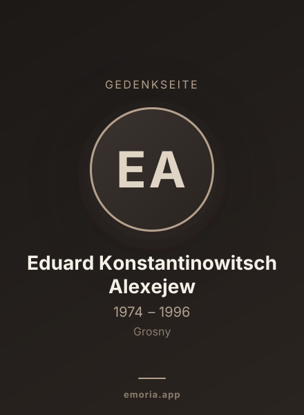 Gedenkportrait von Eduard Konstantinowitsch Alexejew