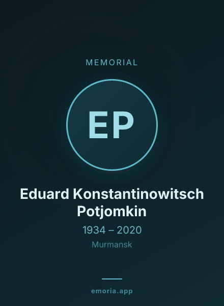 Memorial portrait of Eduard Konstantinowitsch Potjomkin