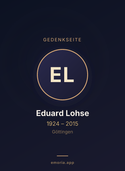 Gedenkportrait von Eduard Lohse