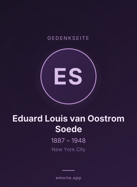 Gedenkportrait von Eduard Louis van Oostrom Soede