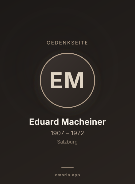 Gedenkportrait von Eduard Macheiner