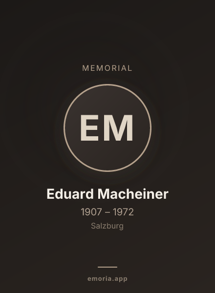 Memorial portrait of Eduard Macheiner