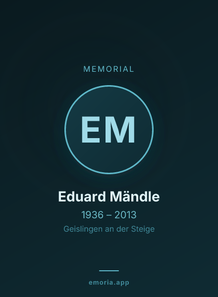 Memorial portrait of Eduard Mändle