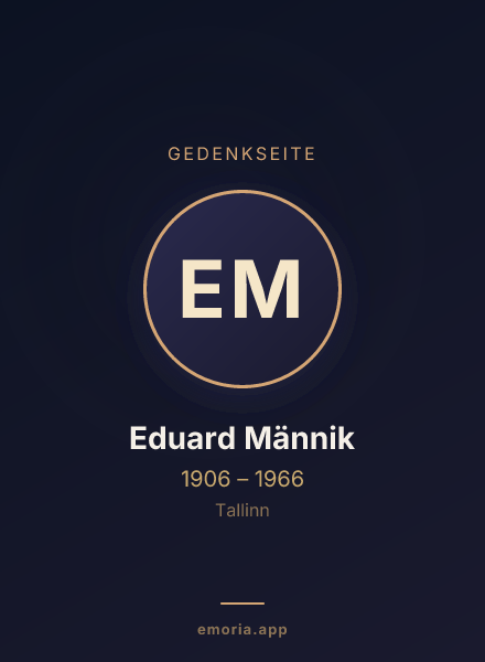 Gedenkportrait von Eduard Männik