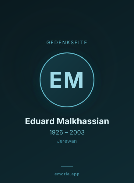 Gedenkportrait von Eduard Malkhassian
