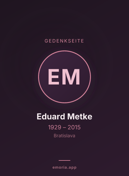 Gedenkportrait von Eduard Metke